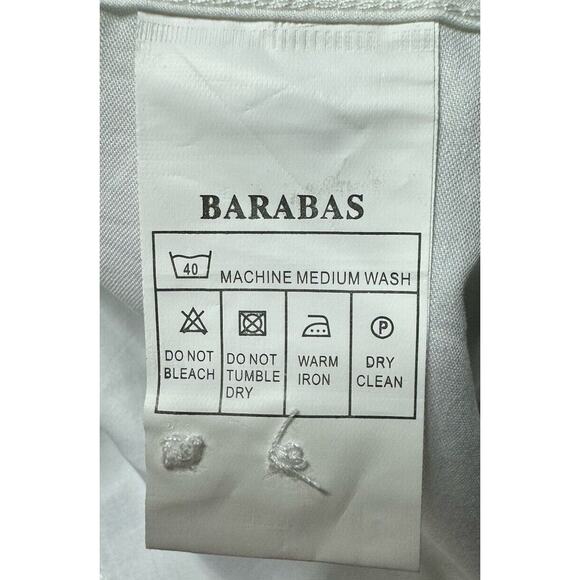 NWT Barabas Men's LS White & Black Skull Button Up Dress Shirt - Size M - Picture 8 of 9